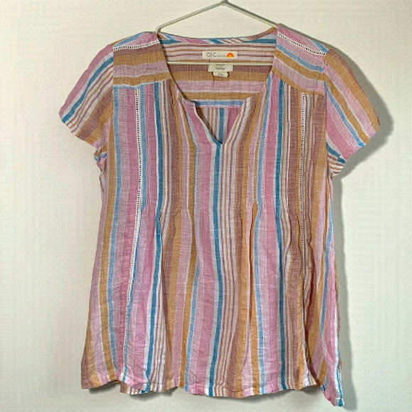 C&C California Tops - C&C CALIFORNIA | Pastel Multicoloured Blouse Short Sleeve Size M